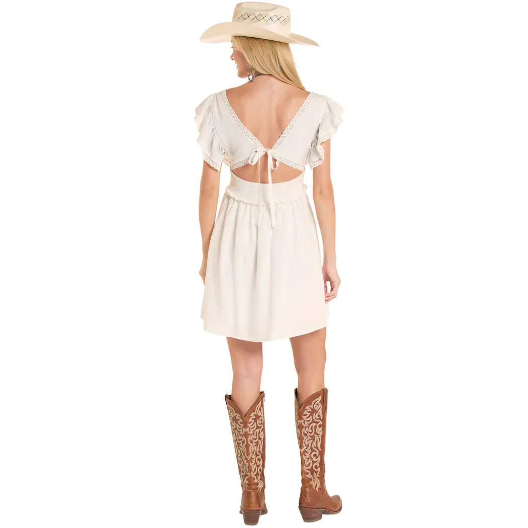 Rock & Roll Women's Embroidered Mini Dress - Natural - Image 2