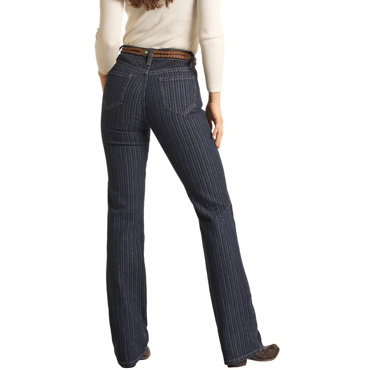 Rock & Roll Women's High Rise Stretch Bootcut Jeans - Dark Wash - Image 2