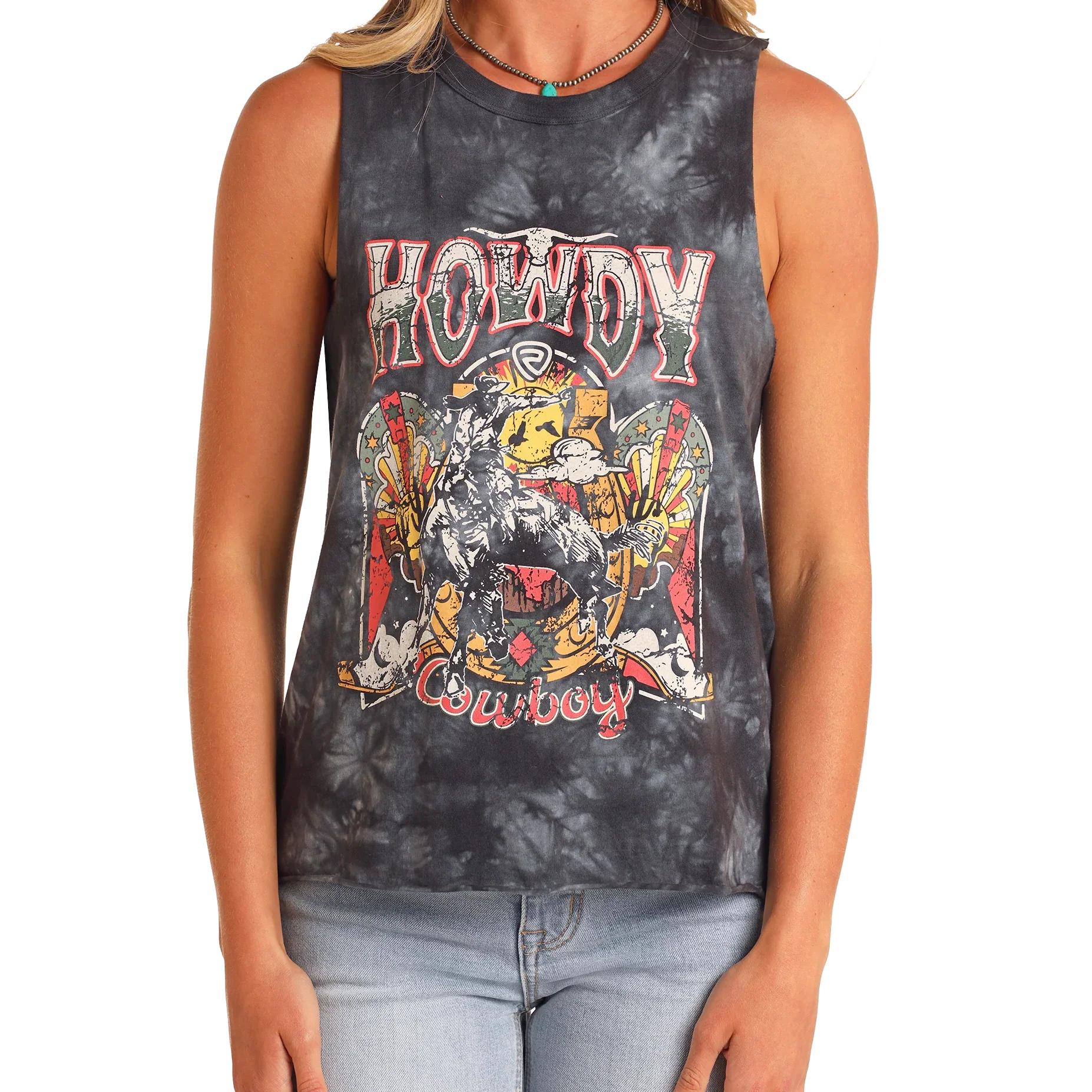 Rock & Roll Women's Howdy Cowboy Tank - Black - Image 2
