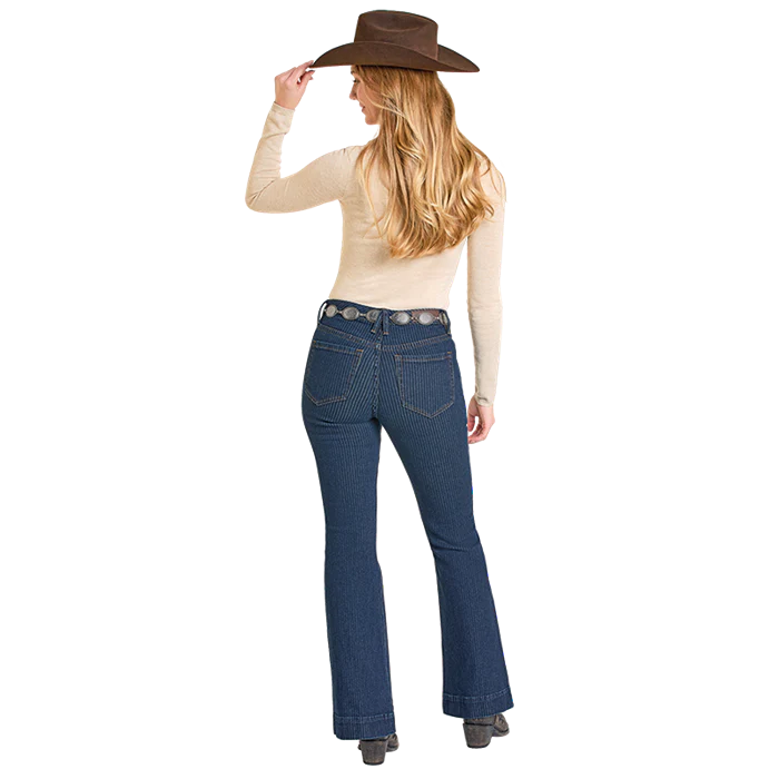 Rock & Roll Women's Jacquard Trouser - Dark Wash - Image 2