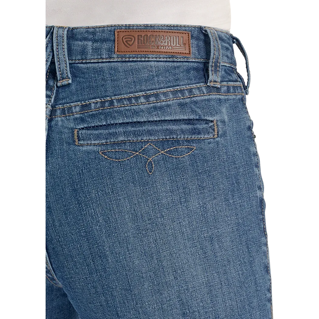 Rock & Roll Women's Boot Stitch Welt Pocket Trouser Jeans - Medium Wash - Image 4