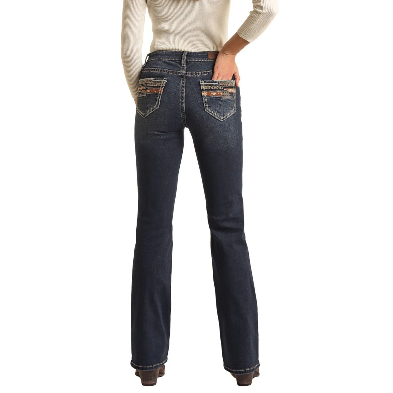 Rock & Roll Women's Mid Rise Extra Stretch Bootcut Jeans - Dark Vintage