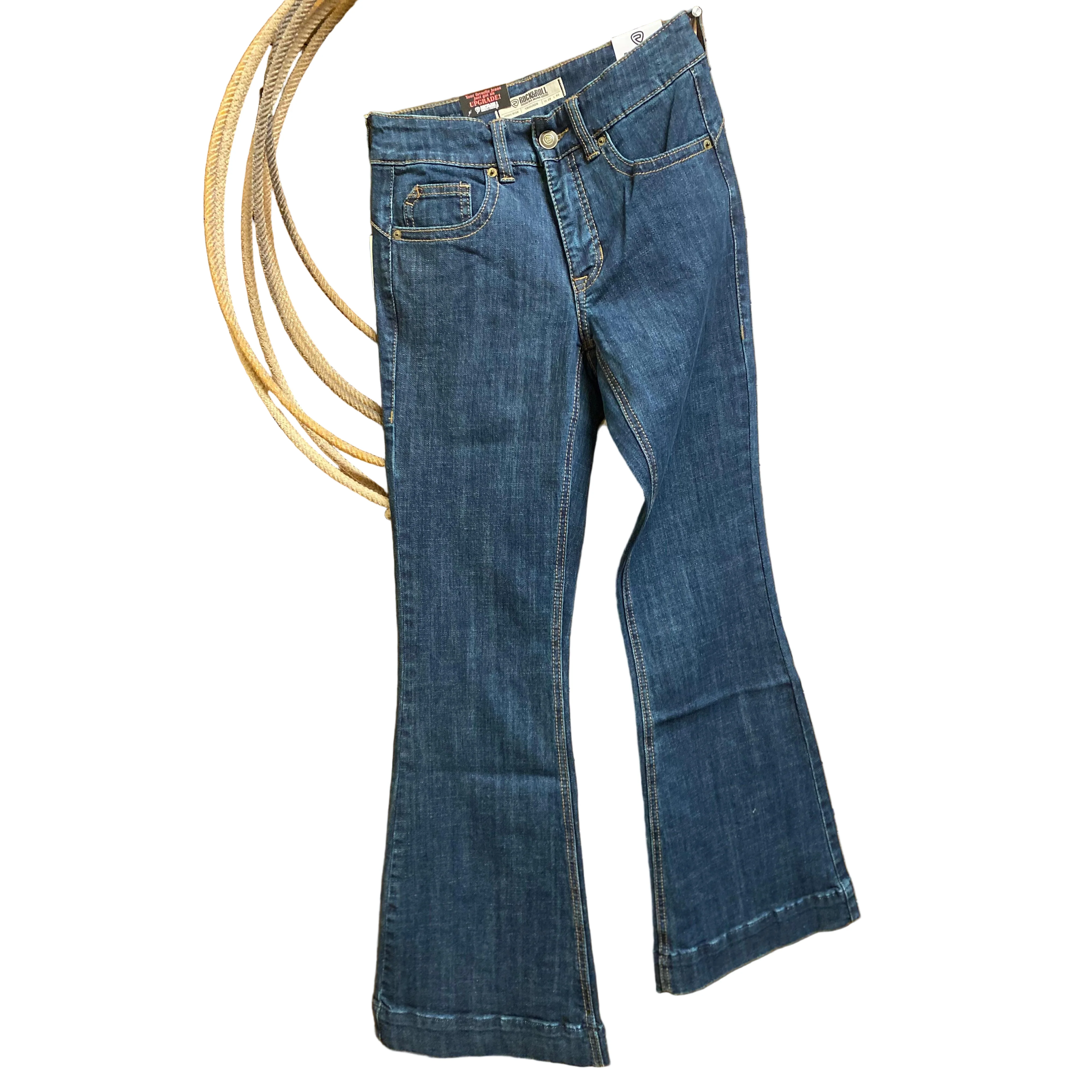 Rock & Roll Women's Welt Pocket High Rise Jeans - Dark Wash