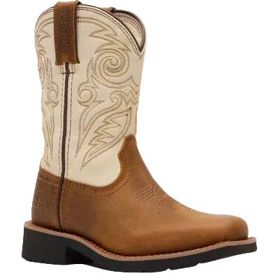 Rocky Kids 8" Monocrepe Western Boot - Brown/Bone