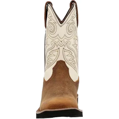 Rocky Kids 8" Monocrepe Western Boot - Brown/Bone - Image 2