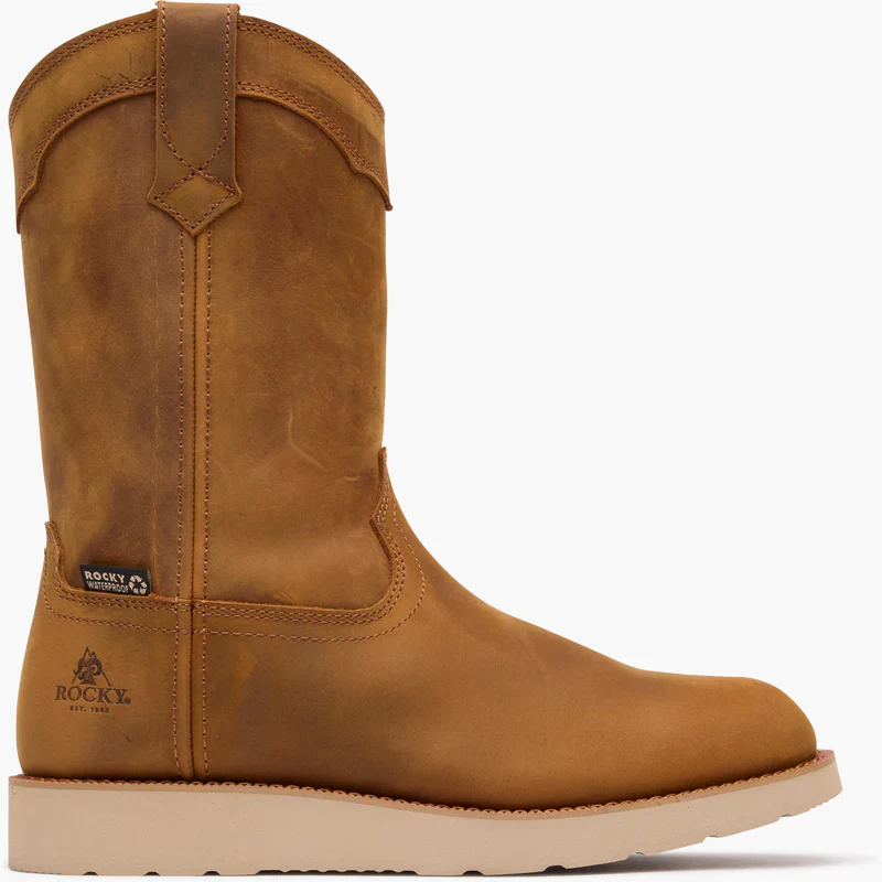 Rocky Men's Monocrepe Wedge 11" Waterproof Work Boots - Crazy Horse