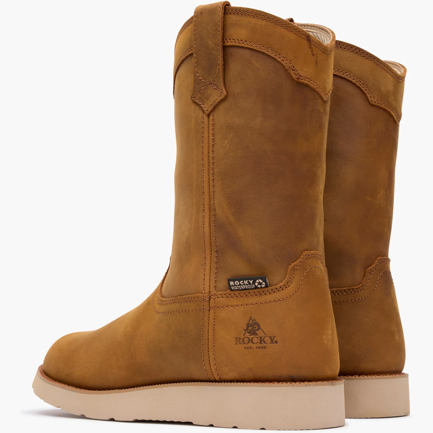 Rocky Men's Monocrepe Wedge 11" Waterproof Work Boots - Crazy Horse - Image 4
