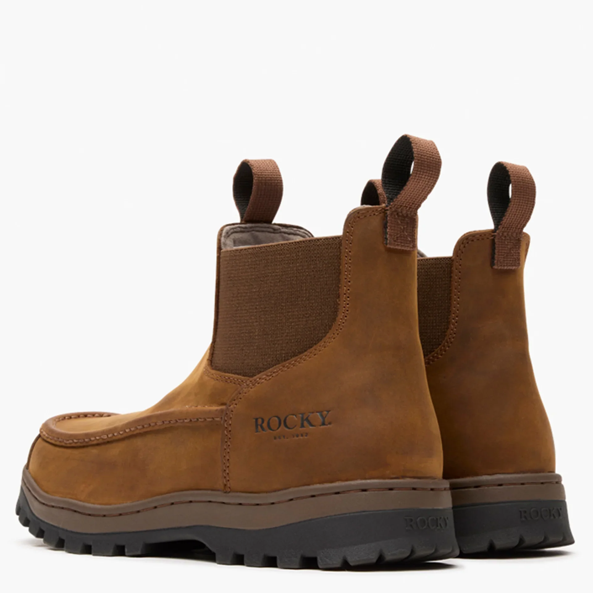 Rocky Men's 5" Outback LTE Moc Toe Chelsea Outdoor Boot - Brown - Image 3