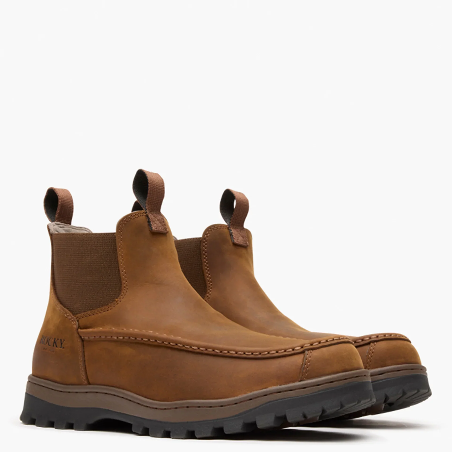 Rocky Men's 5" Outback LTE Moc Toe Chelsea Outdoor Boot - Brown - Image 4