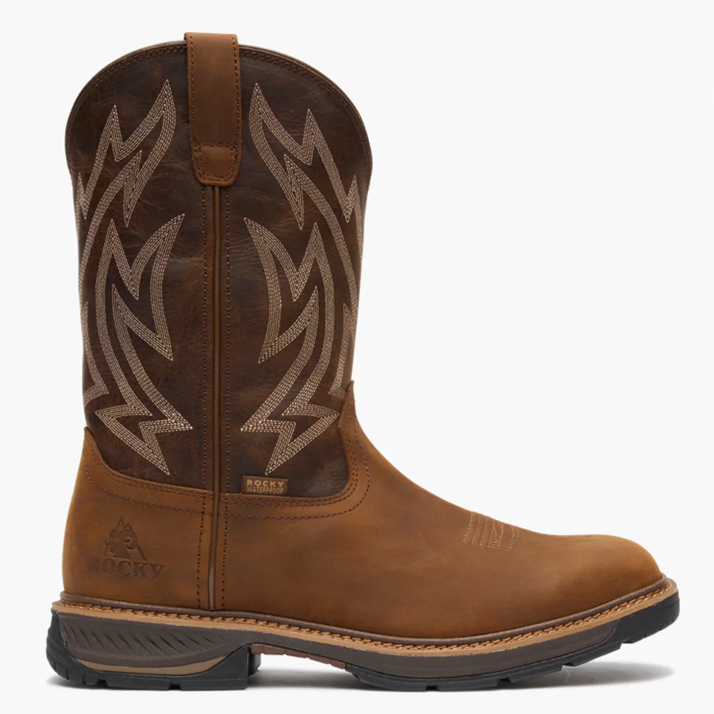 Rocky Men's 11" Ride Lte Waterproof Western Boot - Brown