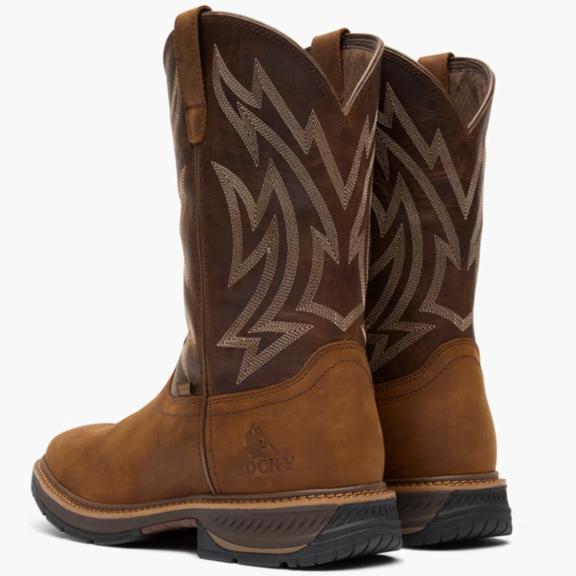 Rocky Men's 11" Ride Lte Waterproof Western Boot - Brown - Image 3