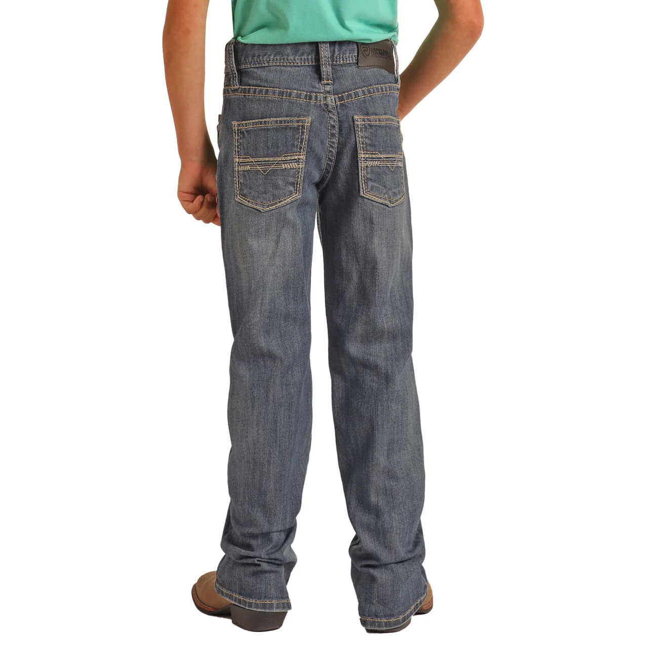 Rock & Roll Boys Relaxed Tapered Bootcut Jeans - Medium Vintage - Image 2