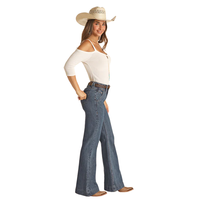 Rock & Roll Women's Front Detail High Rise Trouser Jeans - Image 3