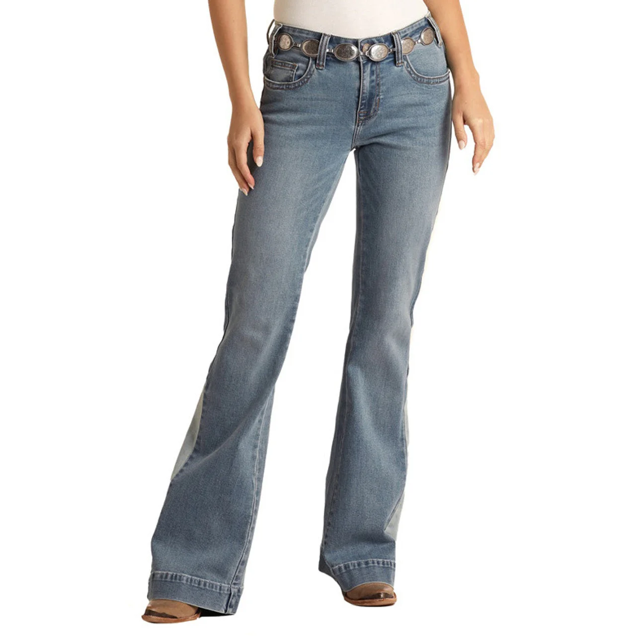 Rock & Roll Women's Patch Dye Mid Rise Jeans - Image 2