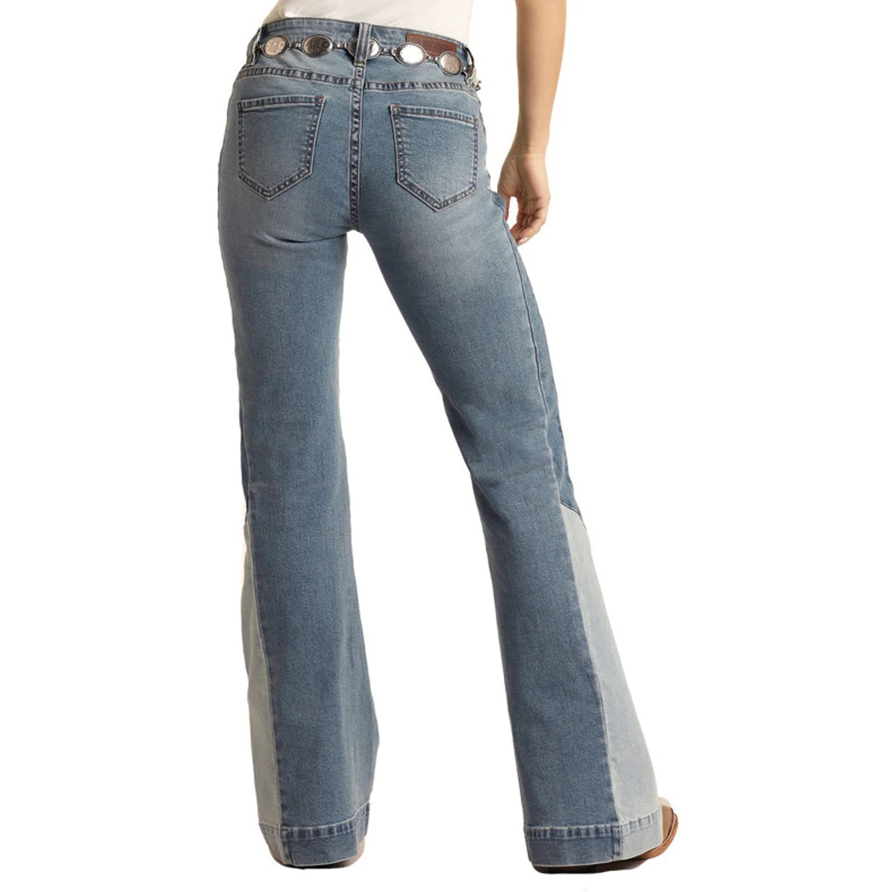 Rock & Roll Women's Patch Dye Mid Rise Jeans - Image 3
