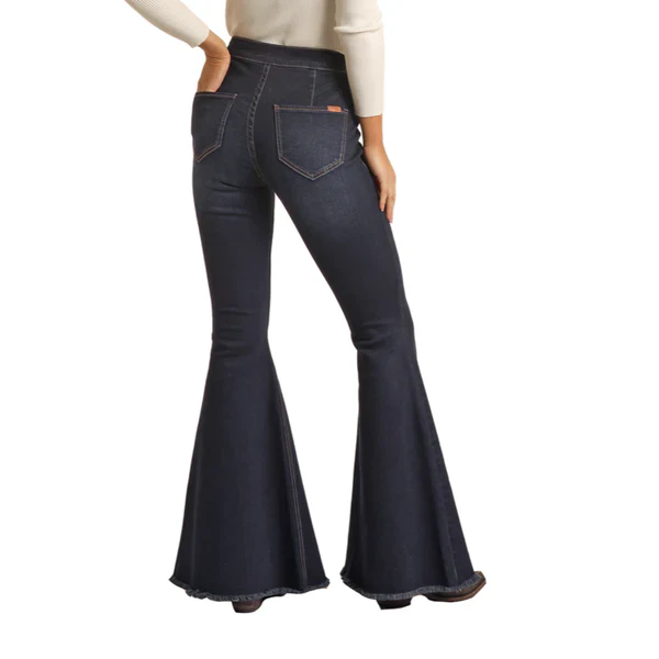 **Rock & Roll Womens Dark Vintage Bell Bottom Jeans**FINAL SALE** - Image 2