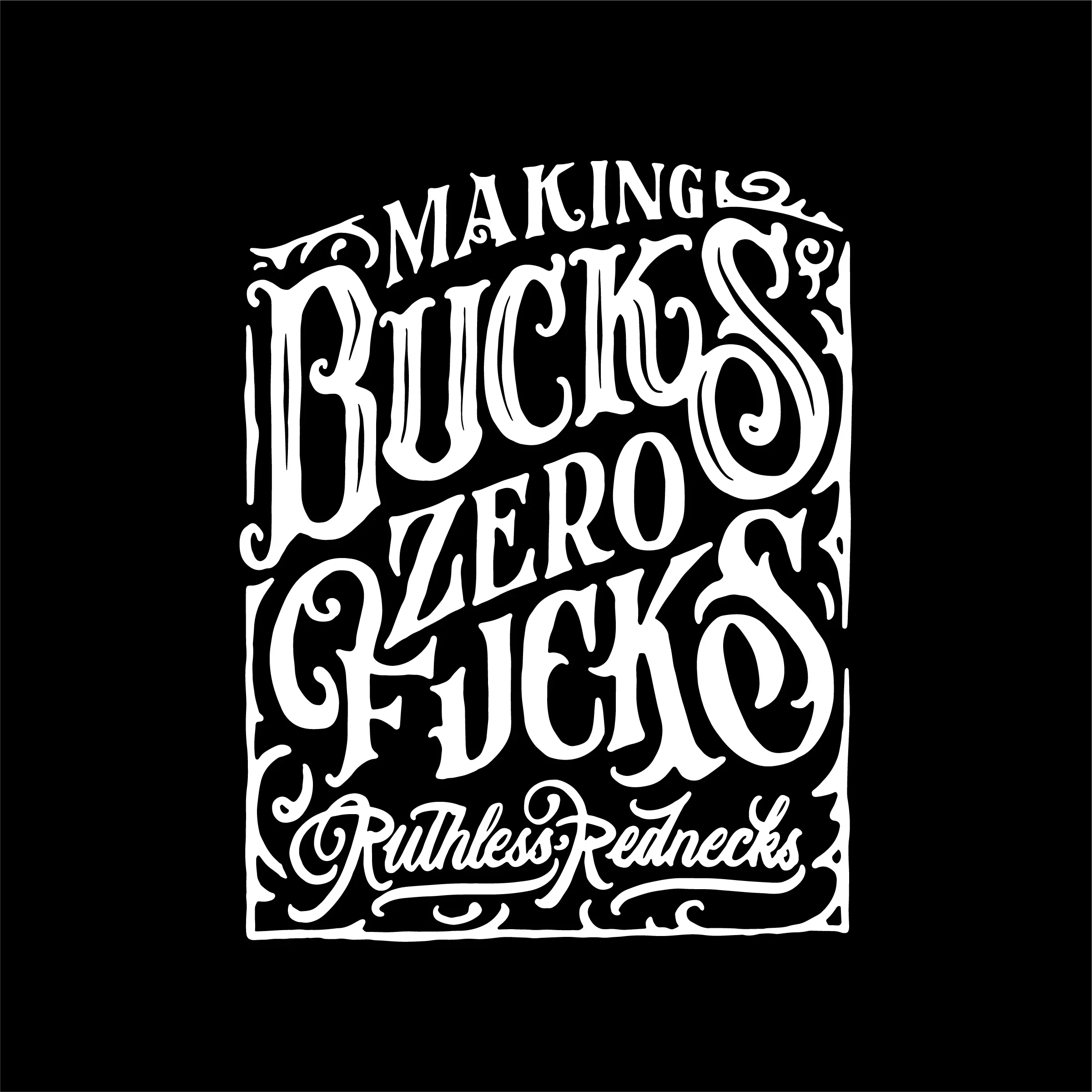 Ruthless Rednecks MBZF Whiskey Short Sleeve Tee Shirt - Black - Image 3