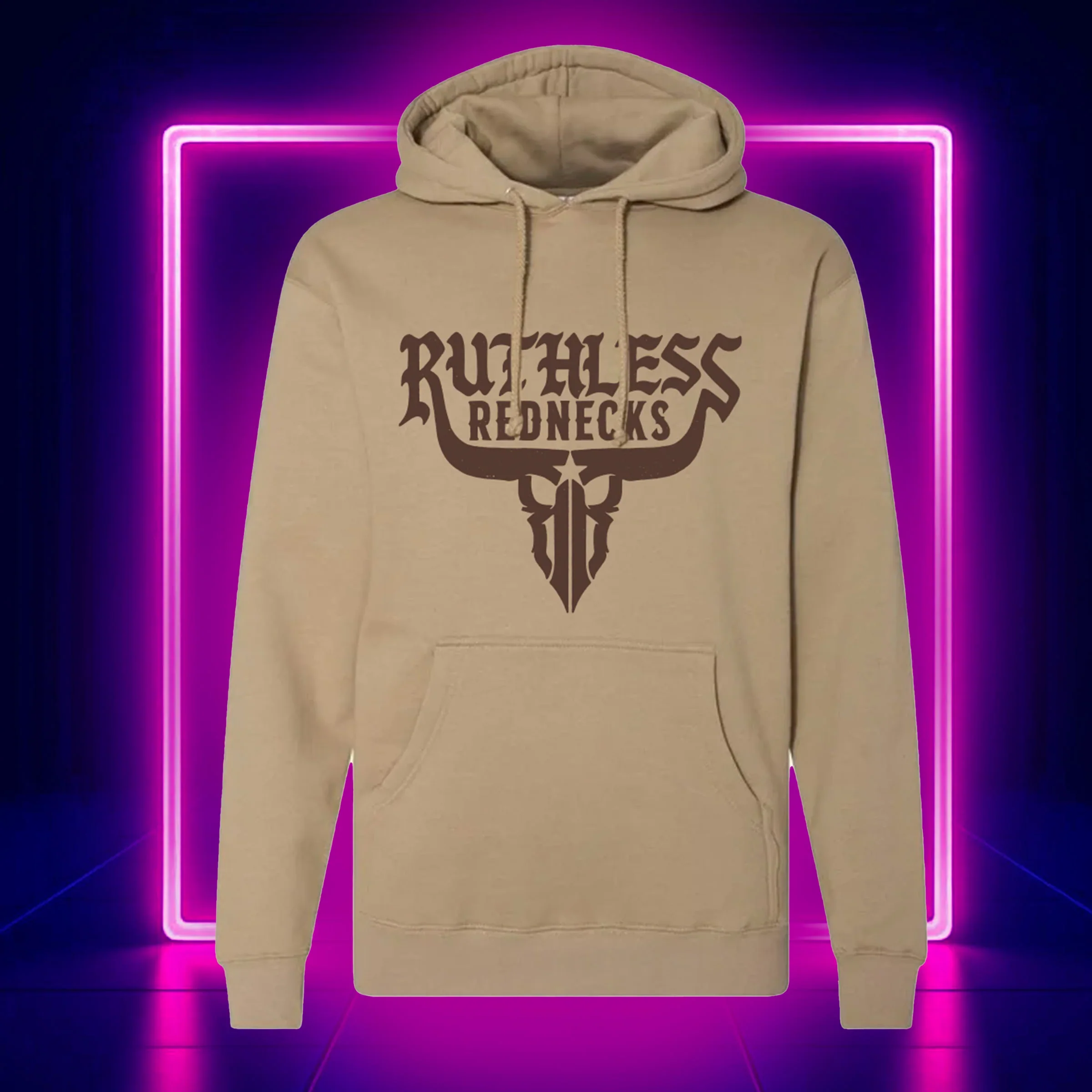 Ruthless Rednecks Raw Talent V2 Supercharged Hoodie - Sandstone