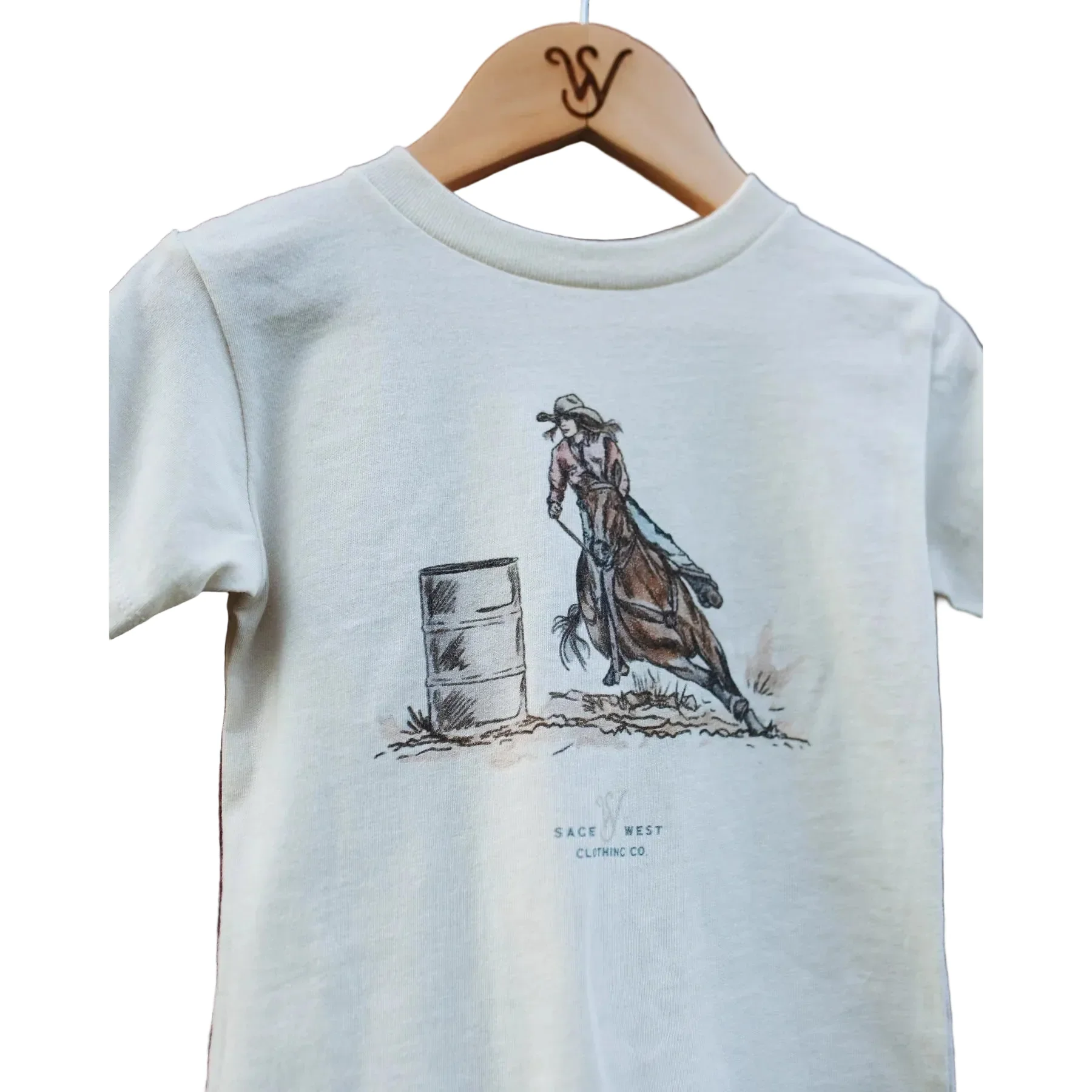 Sage West Kid's Barrel Racer Tee Shirt - White