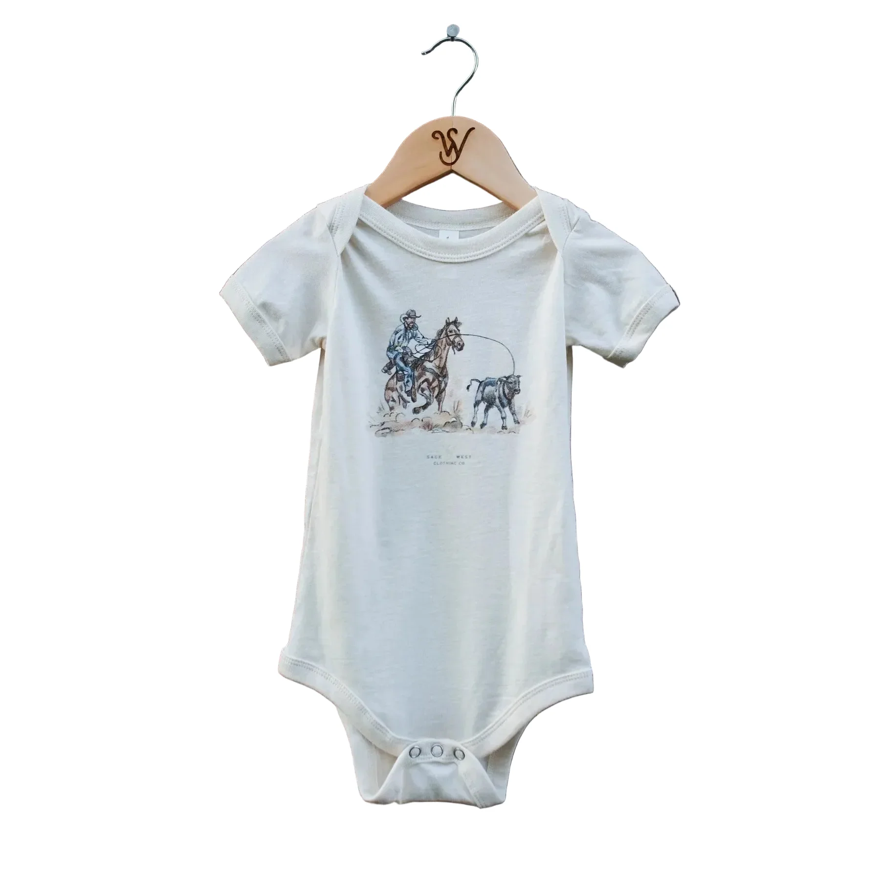 Sage West Kid's Tie Down Roper Onesie - White
