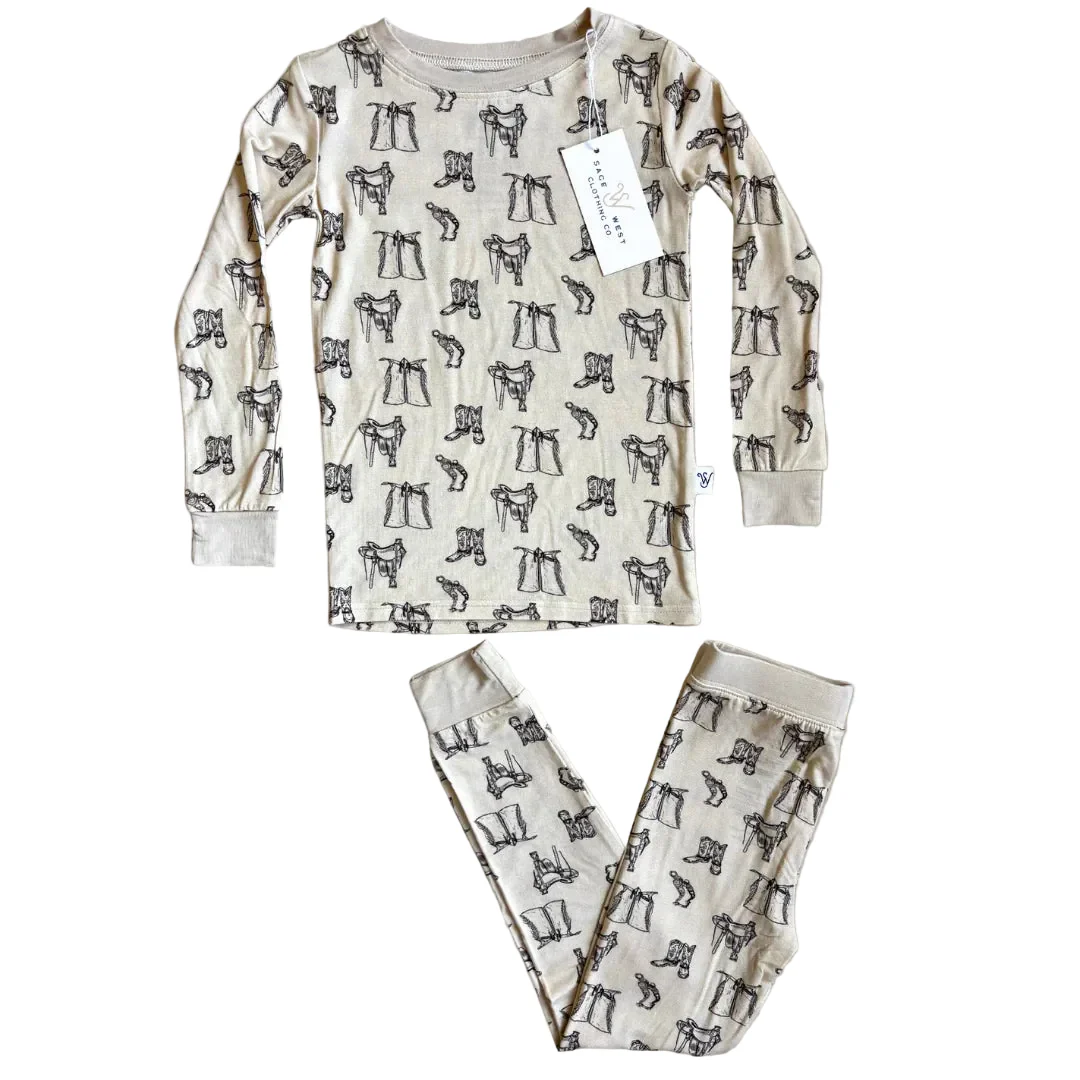 Sage West Toddler Tack Room Sleepwear Set - Cream - Image 2