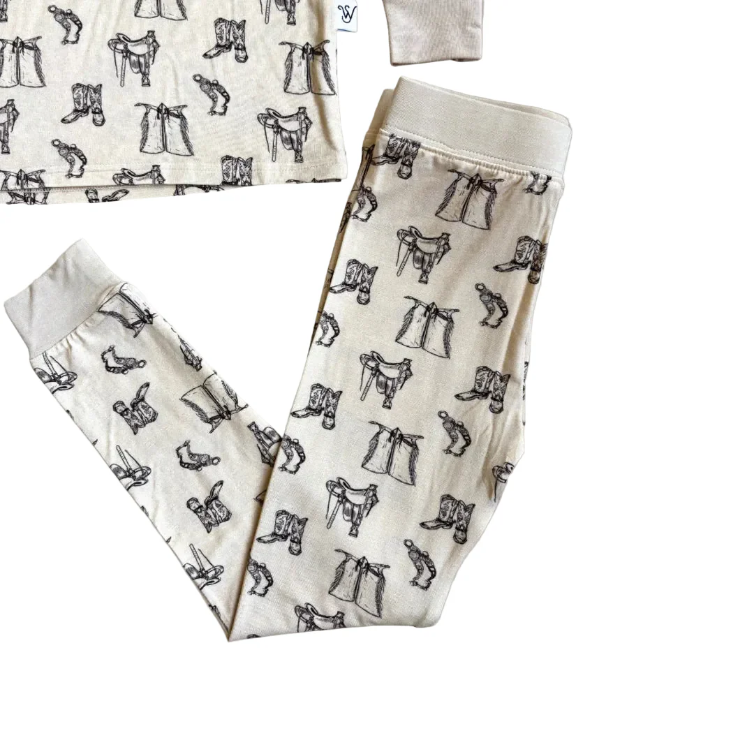 Sage West Toddler Tack Room Sleepwear Set - Cream - Image 4
