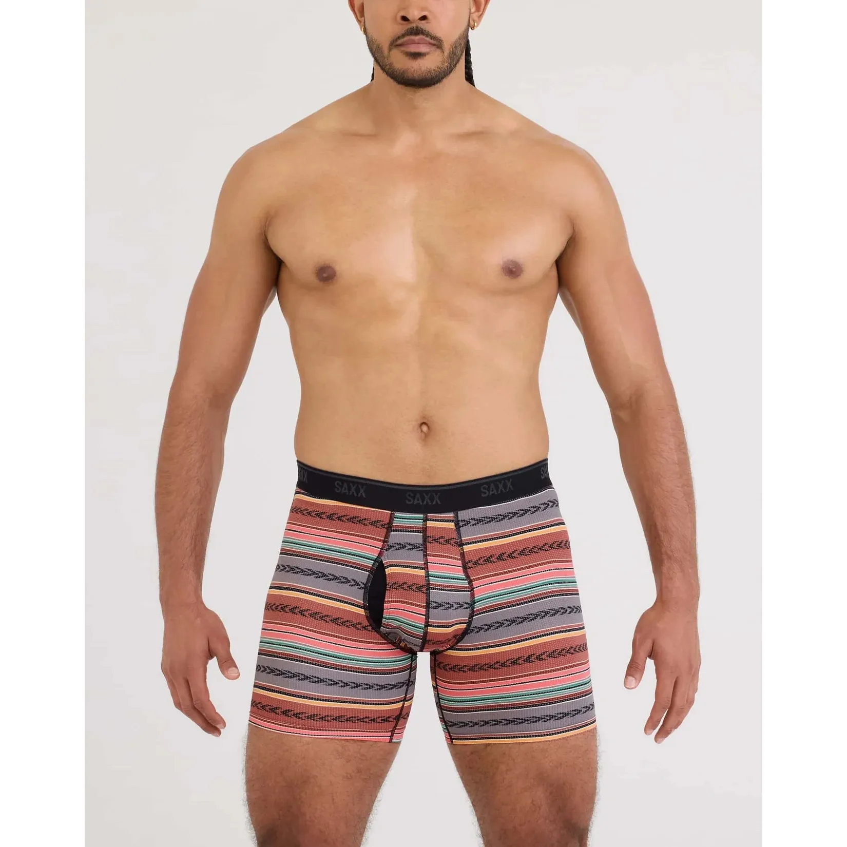 Saxx Quest Quick Dry Mesh BB Fly Globetrekker Stripe - Multi Colour - Image 3