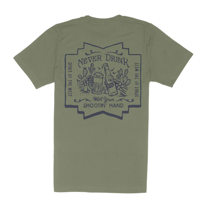 Sendero Men's Shootin' Hand Salud Short Sleeve Tee Shirt - Sage