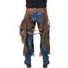 Silver Royal Chocolate Leather Chinks with Twisted Fringe - Image 2