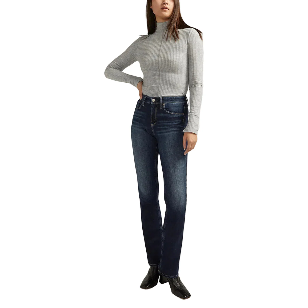 Silver Women's Avery High Rise Slim Boot Cut Jean - Indigo