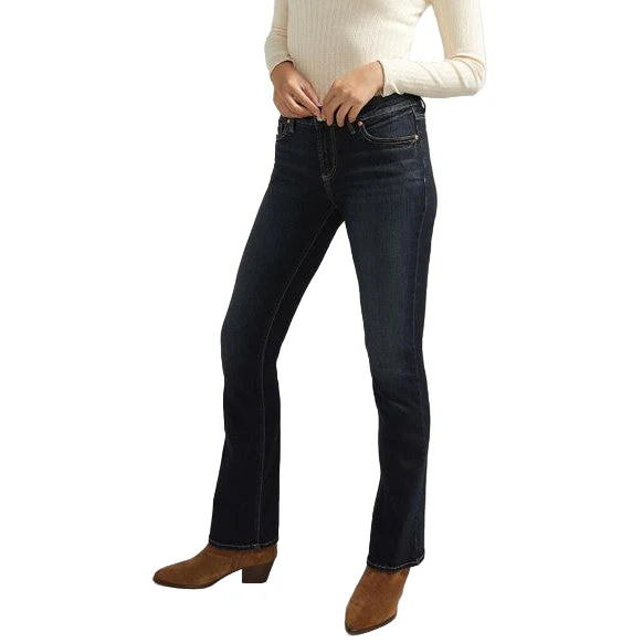 Silver Women's Elyse Mid Rise Slim Bootcut Jeans - Indigo - Image 3