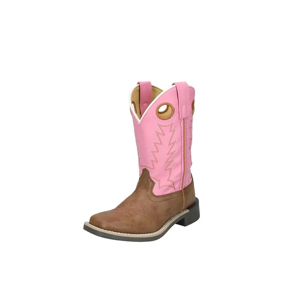 Smoky Mountain Boots Kid's El Paso Cowgirl Boots-Brown/Pink