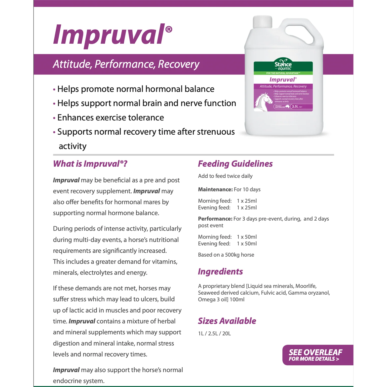 Stance EQ Impruval  - 1 Litre
