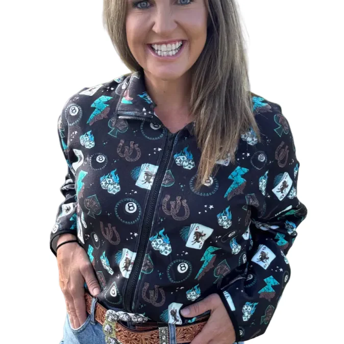Sterling Kreek Long Sleeve Cowgirl Charm Cropped Jacket - Multi