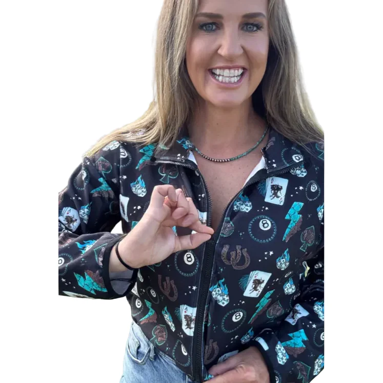 Sterling Kreek Long Sleeve Cowgirl Charm Cropped Jacket - Multi - Image 2