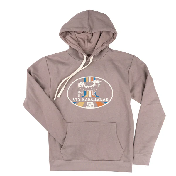 STS Ladies Oval Bull Long Sleeve Hoodie - Light Grey - Final Sale