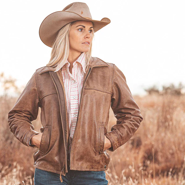 STS Ladies Rifleman Leather Jacket - Chestnut - Image 2