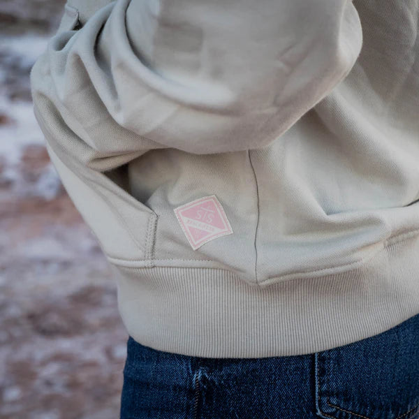 STS Ladies Whit Long Sleeve Hoodie - Cream/Light Pink - Image 5