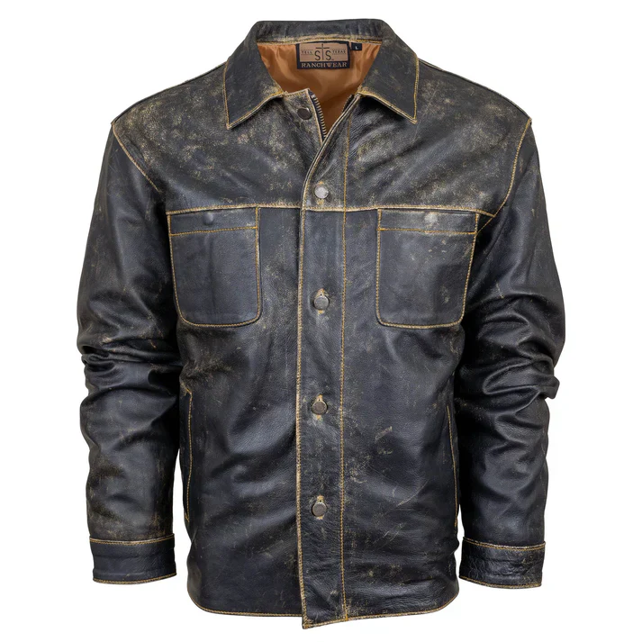 STS Men's Jesse James Antique Leather Jacket - Black - Image 3