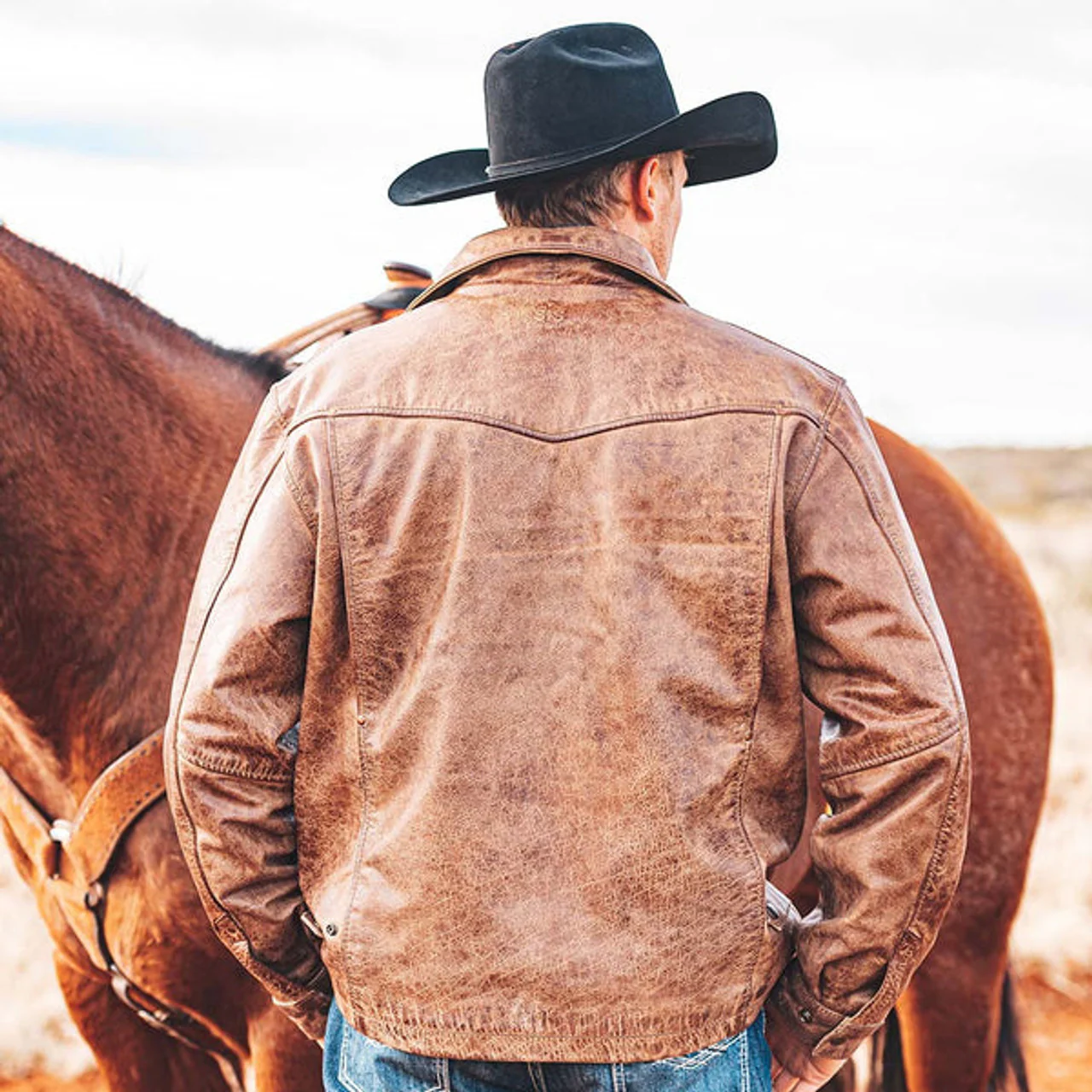 STS Men's Rifleman Leather Jacket - Chestnut - Image 3