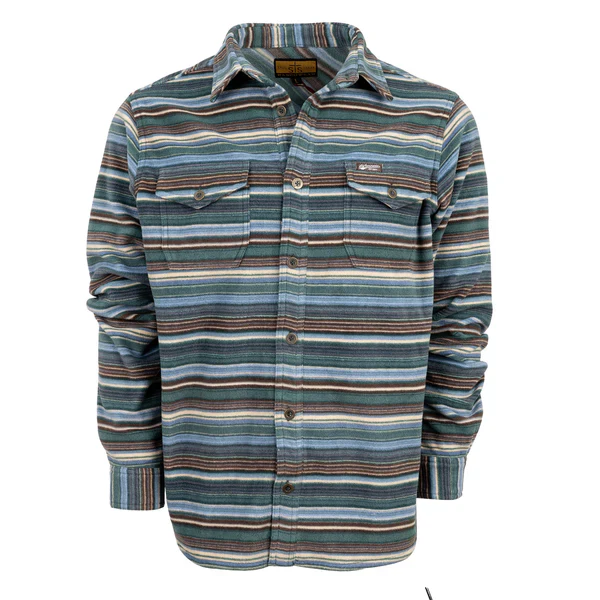 STS Men's Stringer Shirt Jacket - Brown/Green/White/Blue Stripes