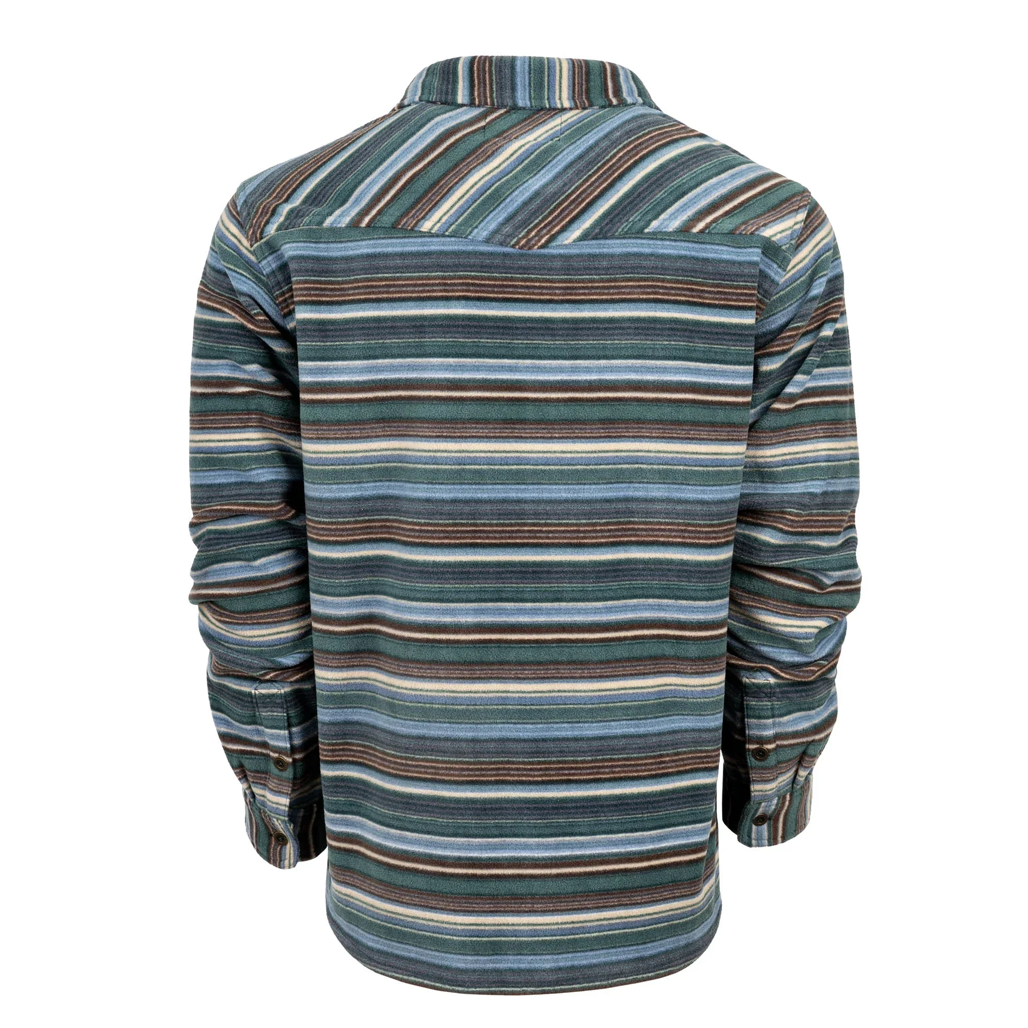 STS Men's Stringer Shirt Jacket - Brown/Green/White/Blue Stripes - Image 3