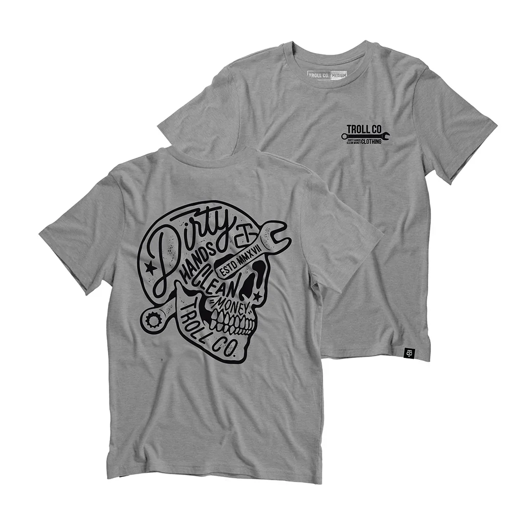 Troll Clothing Co Men's Short Sleeve Molten Tee Shirt- Heather Grey