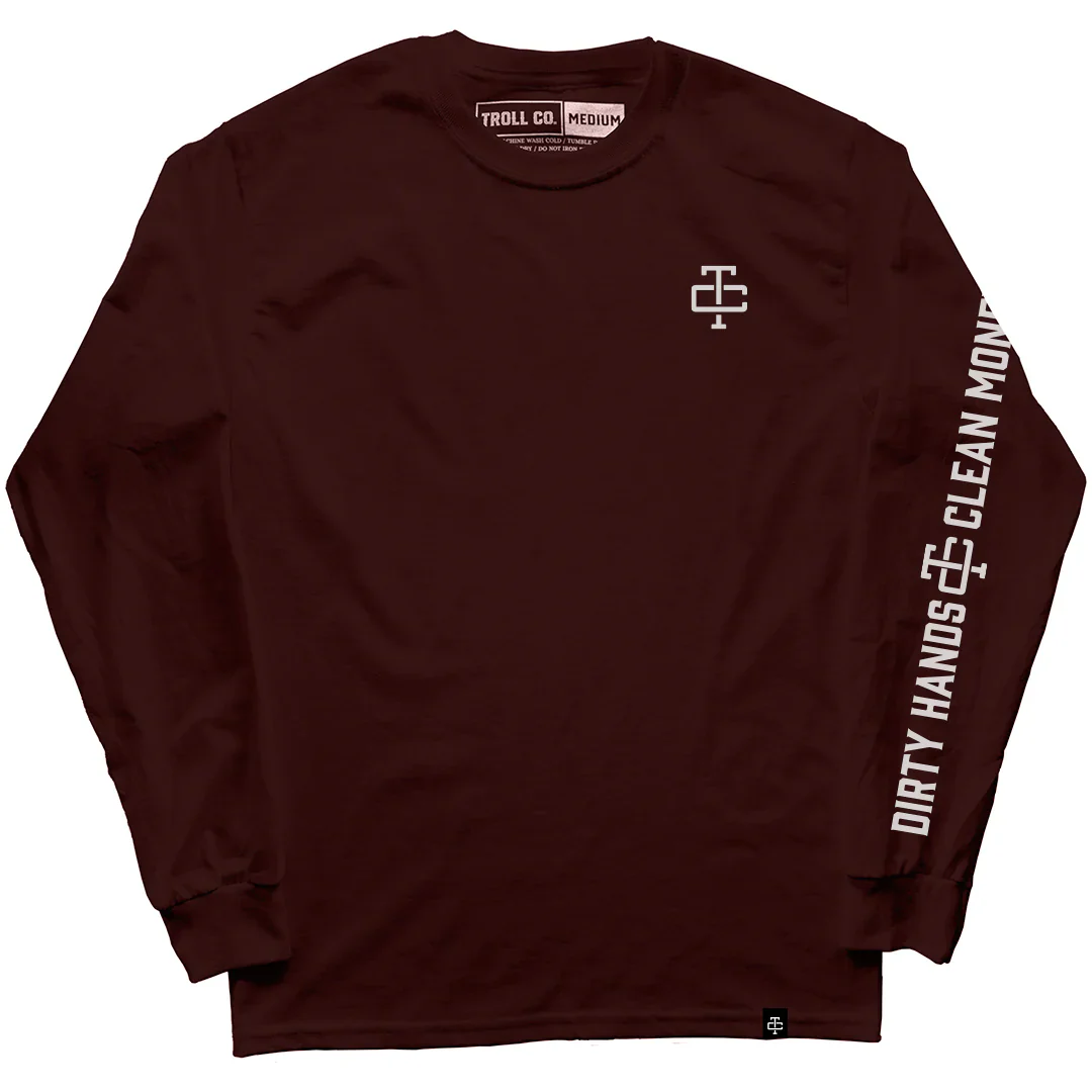 Troll Co Grit Long Sleeve Tee - Maroon