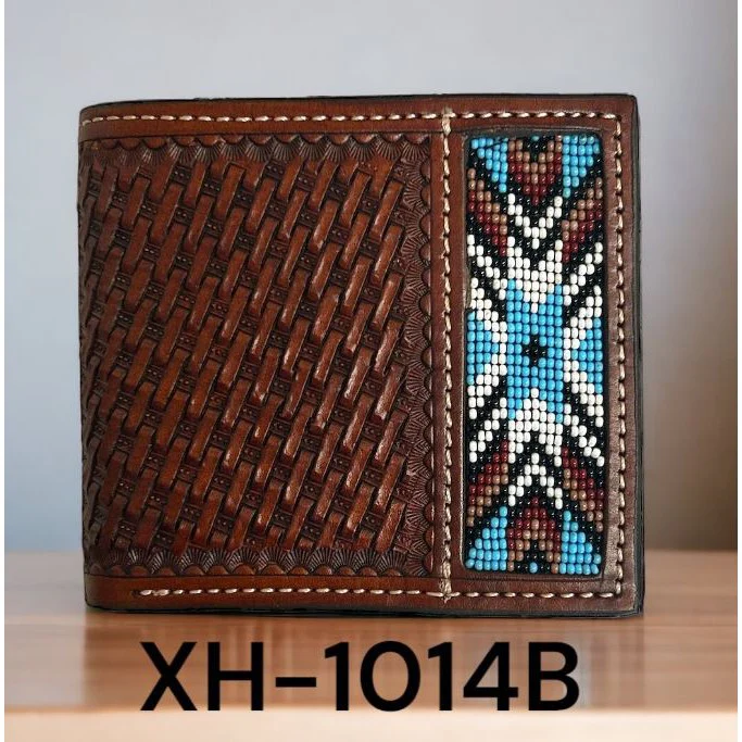 Twisted X Basketweave Bifold Beaded Southwest Edge Rodeo Wallet -