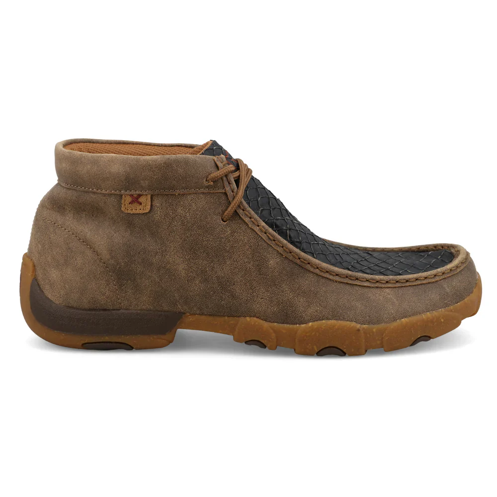 Twisted X Men's Chukka Driving Moc Shoes - Exotic Sea Bass - Image 4