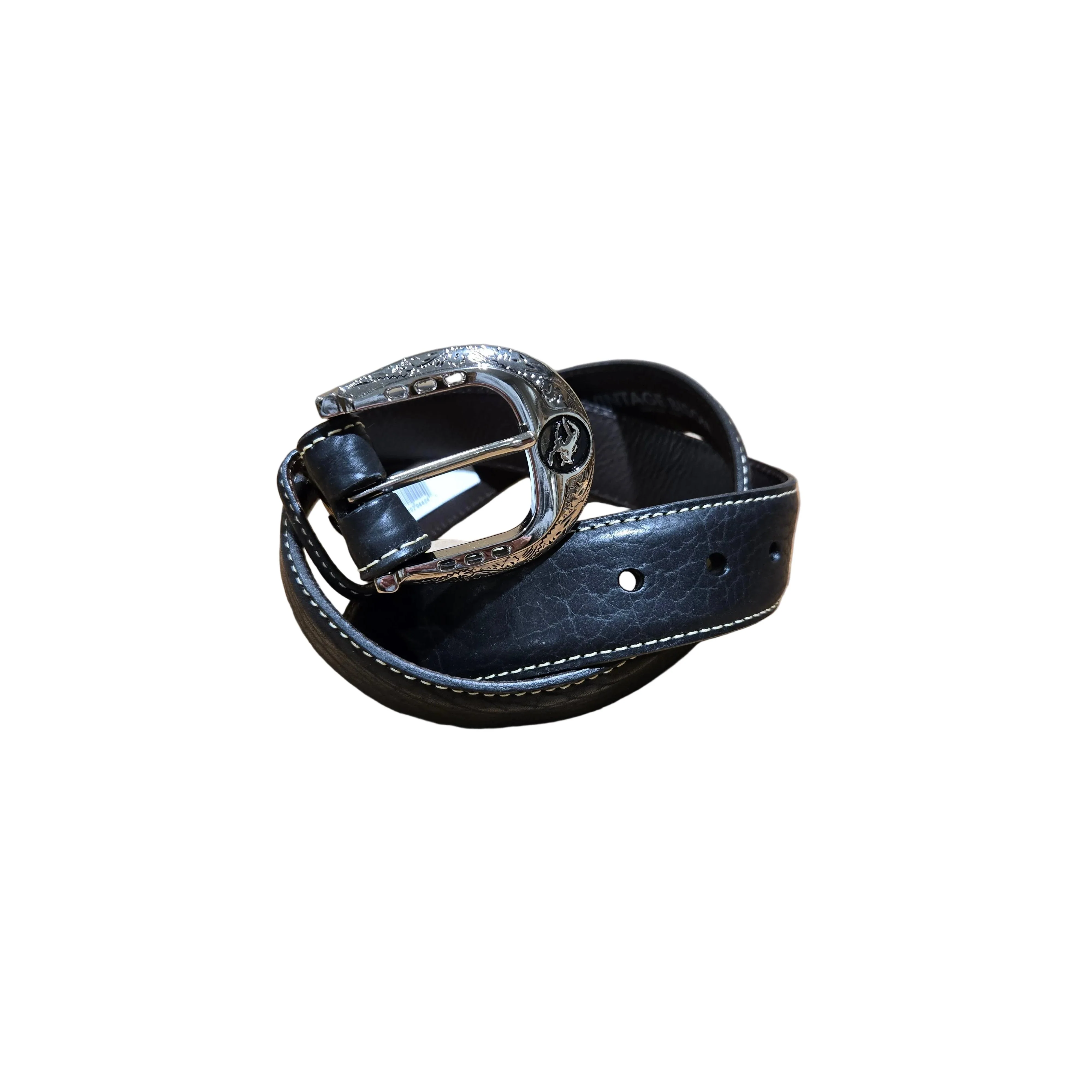 Vintage Bison Bronco Men's Belt - BLACK