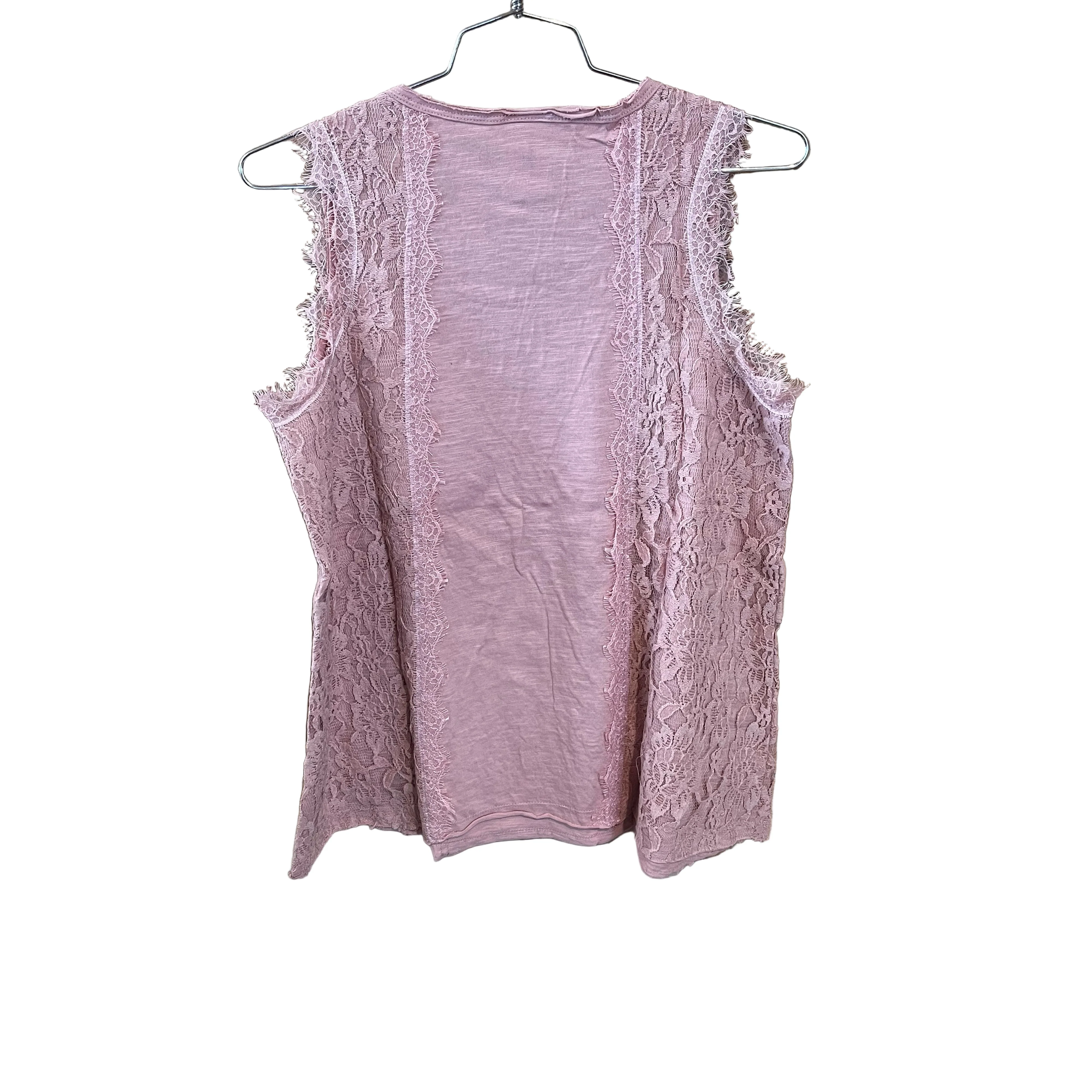 Vocal Apparel Scoop Neck Sleeveless Knit Vintage Top with Lace - Assorted Colours - Image 4