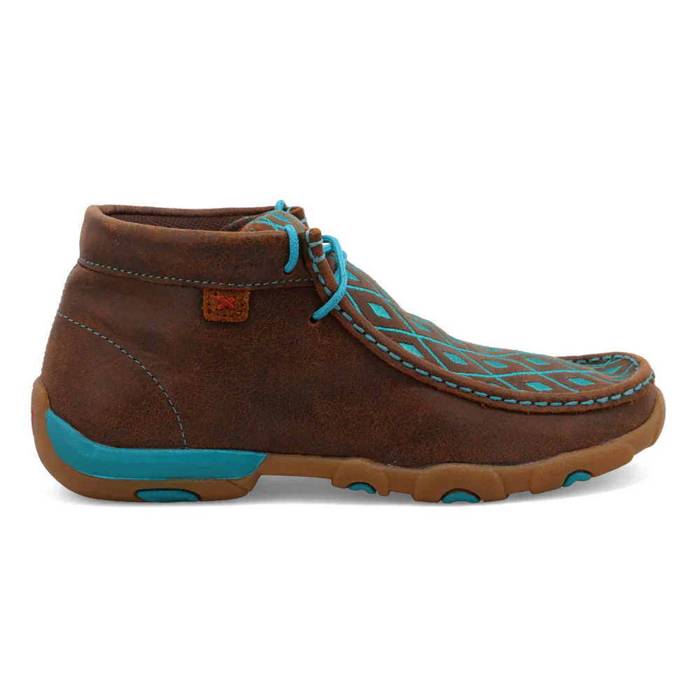 Twisted X Women's Driving Moccasin - Brown/Turquoise - Image 2