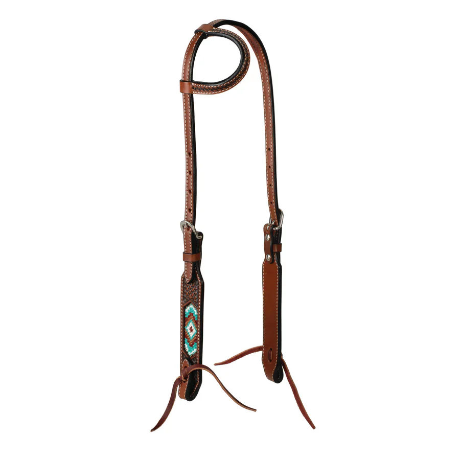 Weaver Leather Beaded Headstall -Sliding Ear